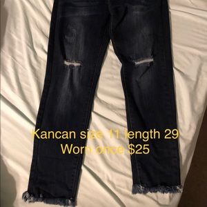 Kancan black distressed jeans size 11 length 29
